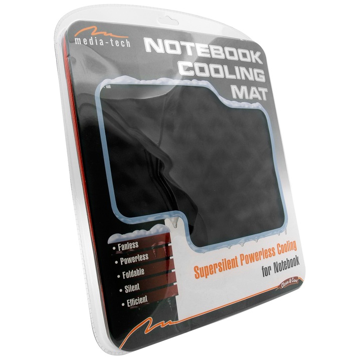 Охладителна подложка за лаптоп Media-tech MT2650, неопрен, черна