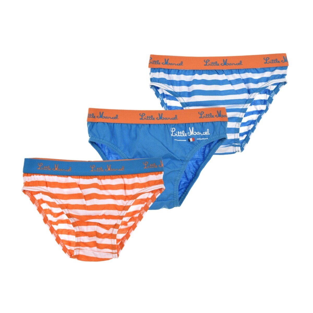 Set 3 perechi chiloti Little Marcel, portocaliu/ albastru, 4-6 ani (102-114 cm)