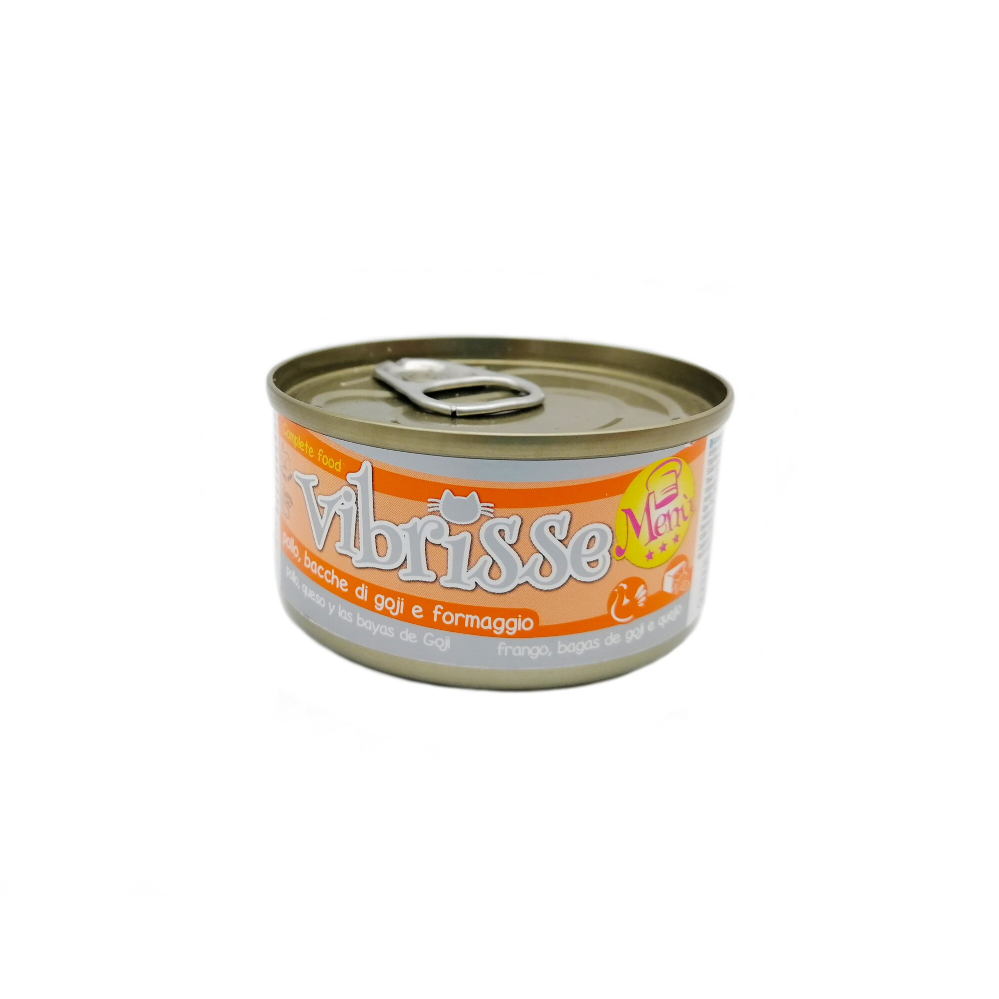 Set hrana umeda pentru pisici, Vibrisse, pui, branza si goji, 6x70 g, C1018073