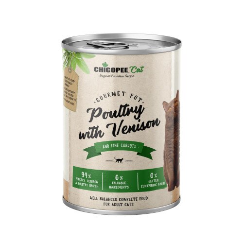 Hrana umeda pentru pisici Chicopee Pui si Vanat, 6x400 g