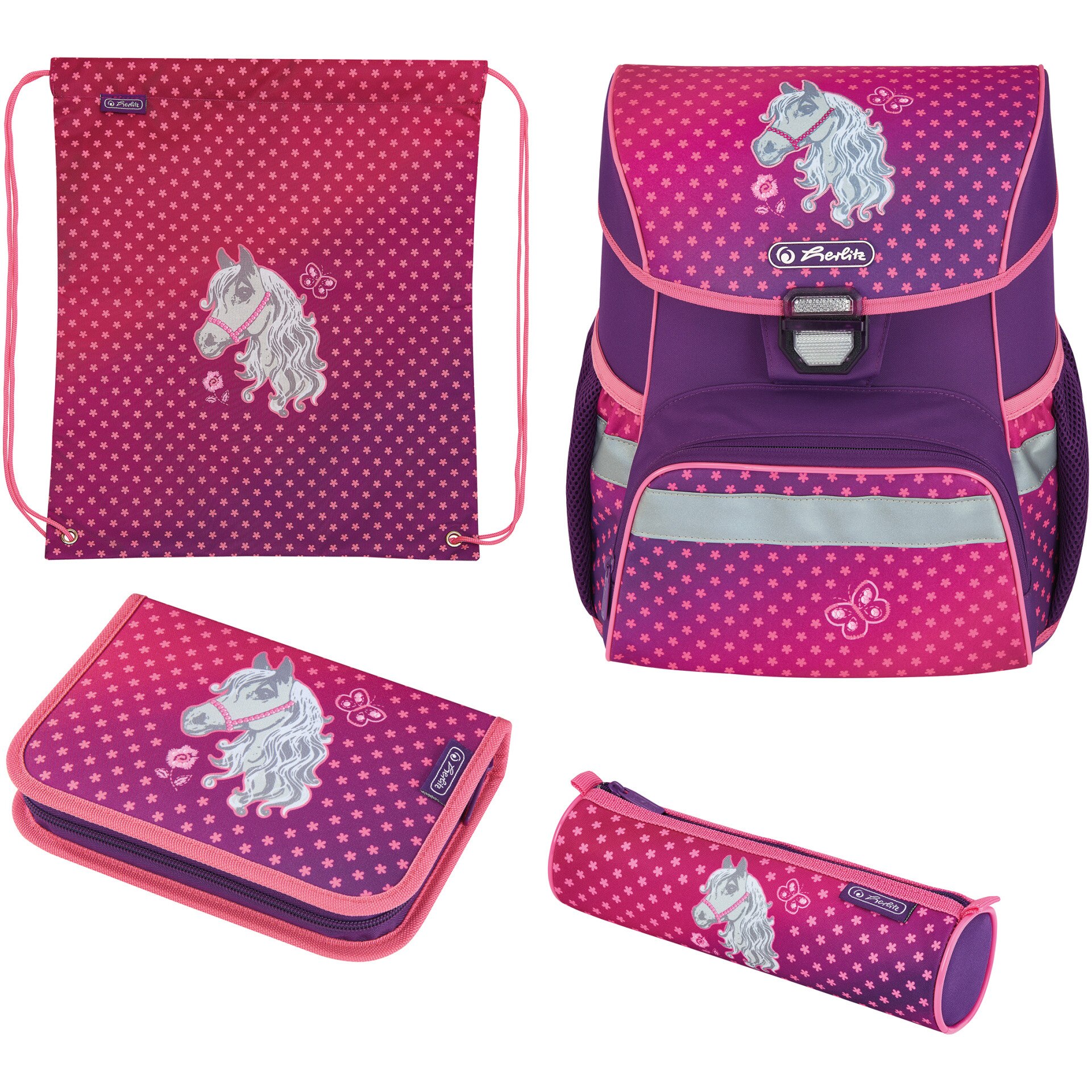 Ghiozdan Herlitz, echipat, Loop plus, dimensiune 37x31x24 cm, motiv horse