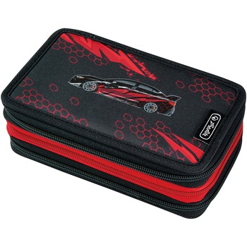 Penar Herlitz, echipat 3 compartimente 31 piese dimensiune 19x11,5x7cm, motiv driven Penar Herlitz, echipat 3 compartimente 31 piese dimensiune 19x11,5x7cm, motiv driven