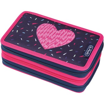 Penar Herlitz, echipat 3 compartimente 31 piese dimensiune 19x11,5x7cm, motiv tropical heart Penar Herlitz, echipat 3 compartimente 31 piese dimensiune 19x11,5x7cm, motiv tropical heart