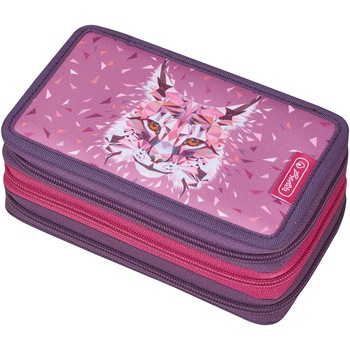 Penar Herlitz, echipat 3 compartimente 31 piese dimensiune 19x11,5x7cm, motiv Wild Animals lynx Penar Herlitz, echipat 3 compartimente 31 piese dimensiune 19x11,5x7cm, motiv Wild Animals lynx