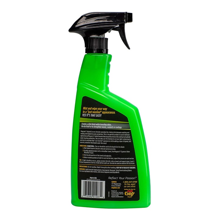 Solutie spray pentru intretinerea caroseriei Meguiars, efect ceramic, 768ml, Hybrid Ceramic Detailer