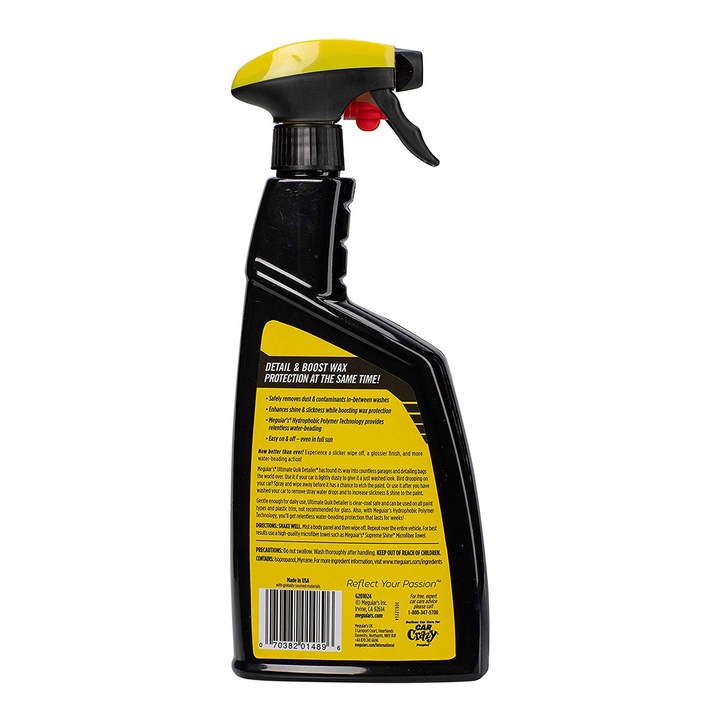 Solutie spray pentru intretinerea caroseriei Meguiars, se foloseste intre spalare si ceruire, 709ml, Ultimate Quik Detailer