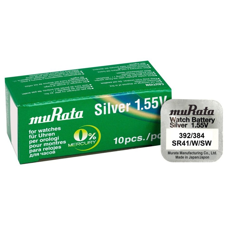 Baterii de ceas Murata 392 / 384 AG3 SR41SW 1.55V, 10 bucati