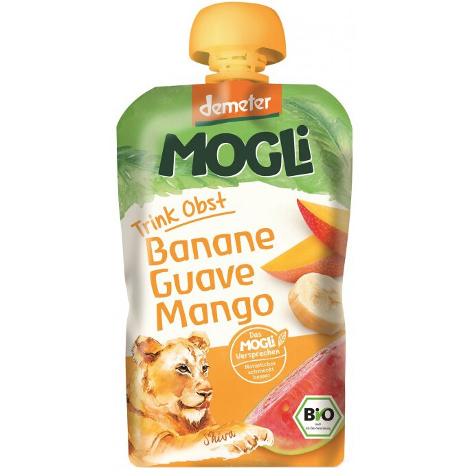 Piure BIO de banane, guave si mango Mogli, 100g