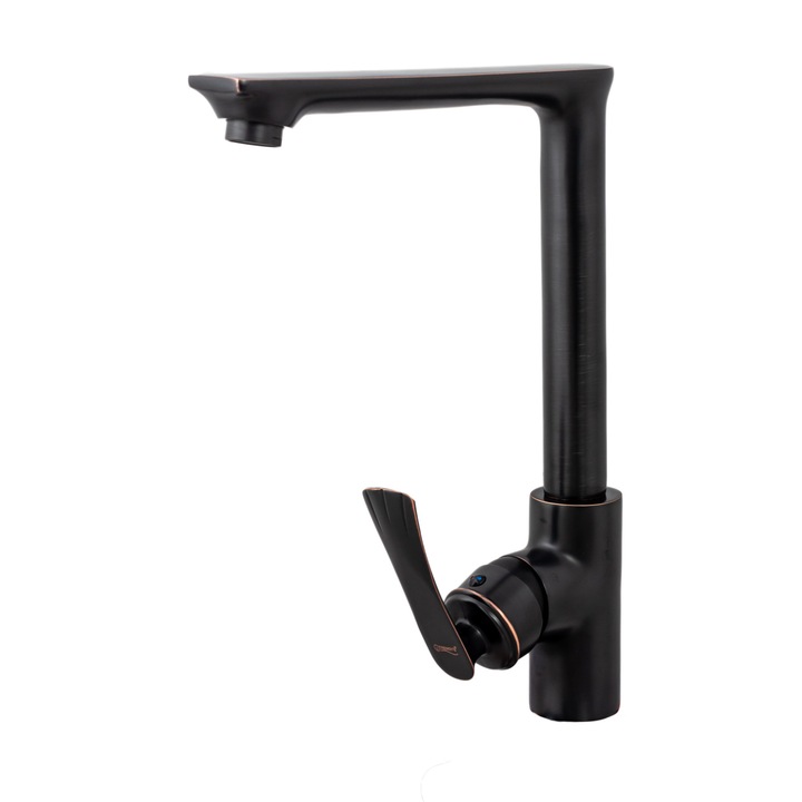 TRENDY S konyhai csaptelep, mosogató beszerelés, antik fekete