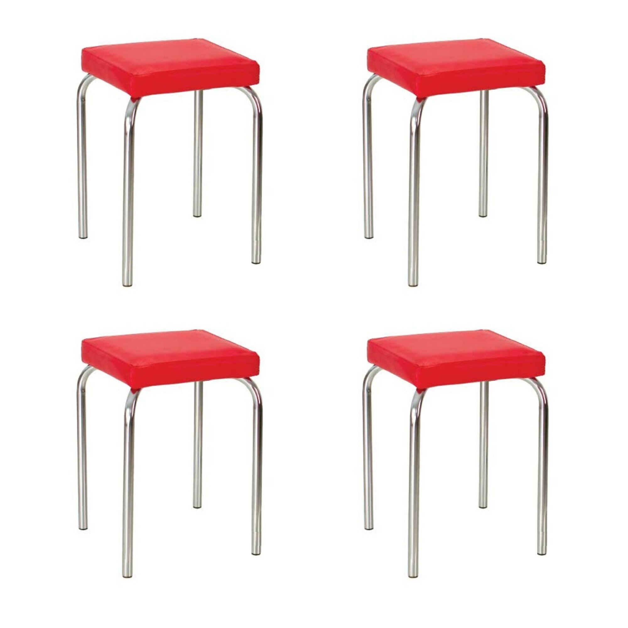 Set 4 scaune bucatarie TUTTI, piele ecologica, rosu