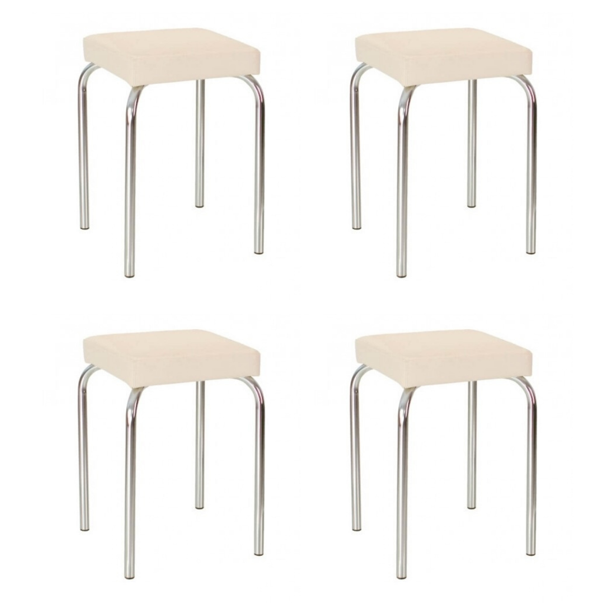 Set 4 scaune bucatarie TUTTI, piele ecologica, Crem