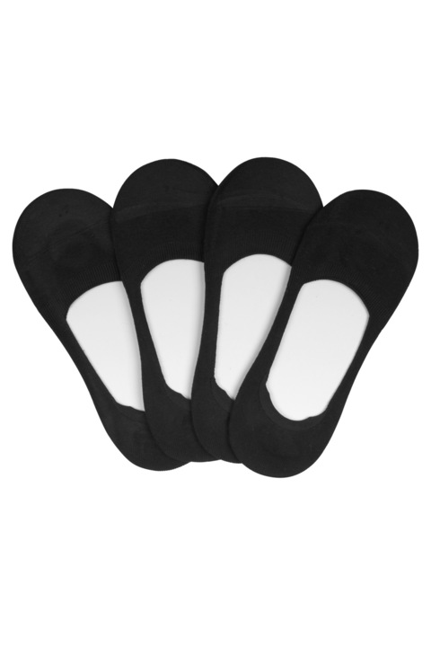 Sosete tip talpici, unisex, set 4 perechi, negru 40-44