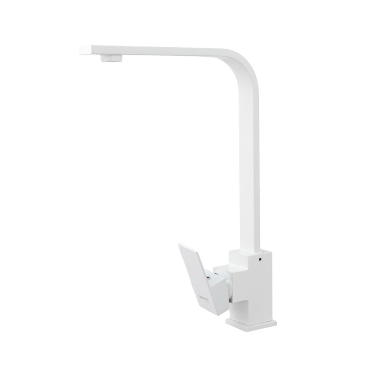 Baterie bucatarie TRENDY S, tip lebada, alb mat