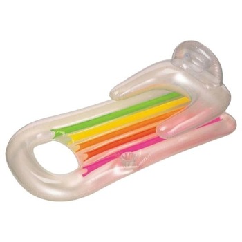 Saltea Gonflabila Tip Fotoliu Plutitor, cu Spatar si Suport pentru Pahar, Model 58802, Transparenta Saltea Gonflabila Tip Fotoliu Plutitor, cu Spatar si Suport pentru Pahar, Model 58802, Transparenta