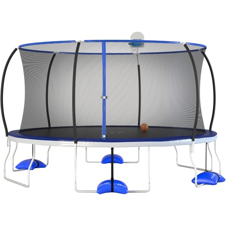Trambulina agrement copii TRU-JUMP, cu mini cos de baschet, 15FT-457 cm, culoare albastru