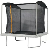 Trambulina rectangulara agrement copii, 12x8FT-366x244 cm, culoare gri