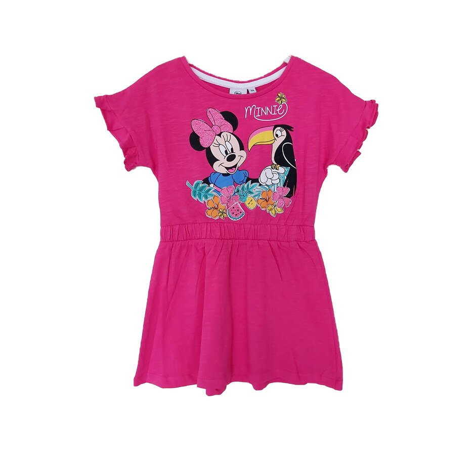 Rochie Minnie, bumbac, fucsia
