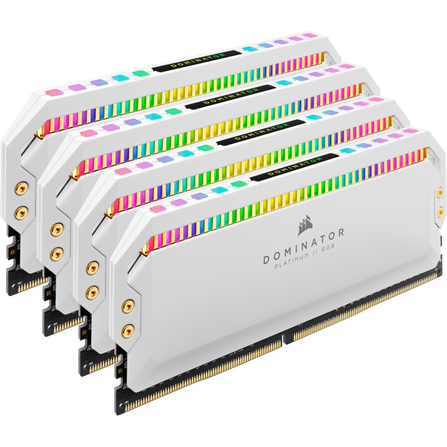 Memorie Corsair 32GB Kit (4x8GB), DDR4, Dominator Platinum RGB, C16, 3200 MHz, Z, Alb
