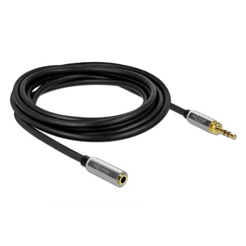 Cablu prelungitor jack stereo 3.5mm 3 pini T-M + adaptor cu surub 6.35 mm 3m, Delock 85782 Cablu prelungitor jack stereo 3.5mm 3 pini T-M + adaptor cu surub 6.35 mm 3m, Delock 85782