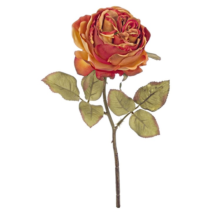 Trandafir englezesc portocaliu artificial 30 h