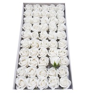 Flori de sapun trandafiri Alb, set 50/buc