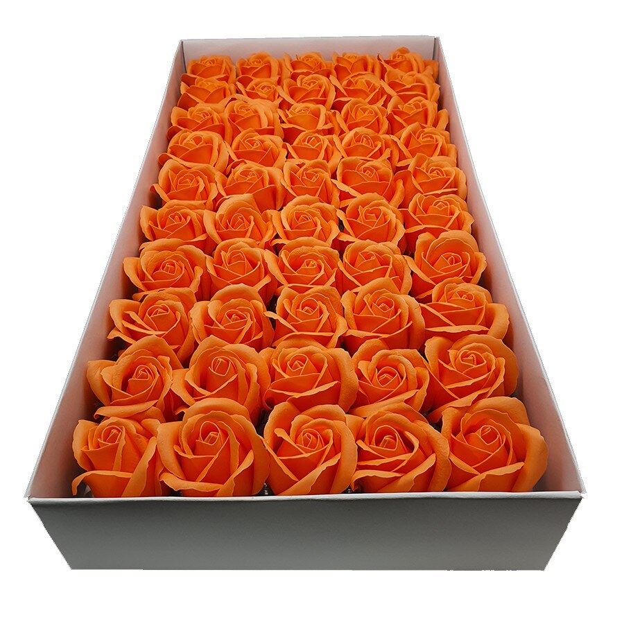 Trandafiri sapun,5 cm,cutie 50 buc, portocaliu