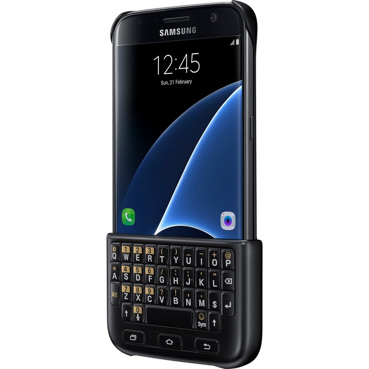 Протектор Samsung с клавиатура Qwerty за Galaxy S7 G930, Dark