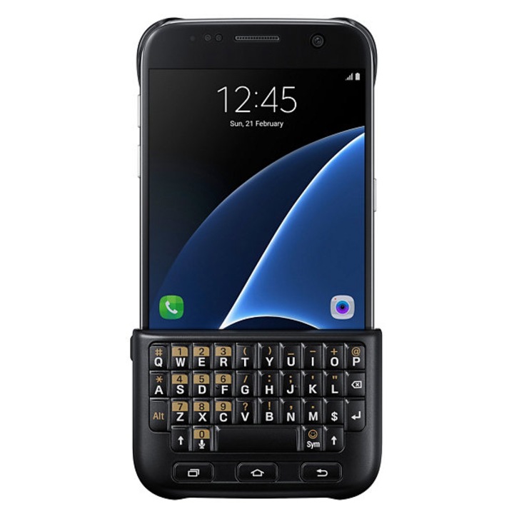 Протектор Samsung + Клавиатура Qwerty за Galaxy S7 Edge G935, Dark
