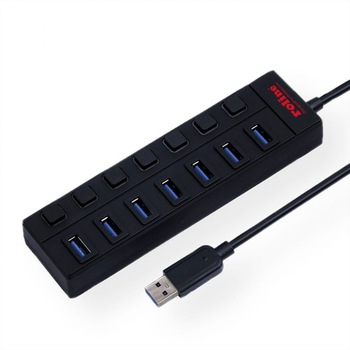 HUB USB 3.0 cu 7 porturi cu switch, Roline 14.02.5047 HUB USB 3.0 cu 7 porturi cu switch, Roline 14.02.5047