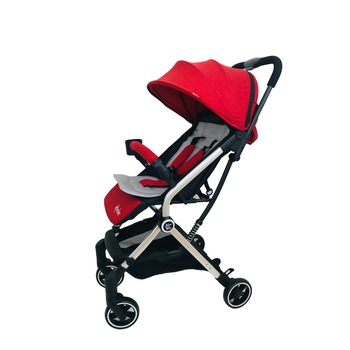 Carucior Kinlee, tip troler, cu pozitie de somn, cadru din aluminiu si suspensii, Rosu, Unitoys Carucior Kinlee, tip troler, cu pozitie de somn, cadru din aluminiu si suspensii, Rosu, Unitoys