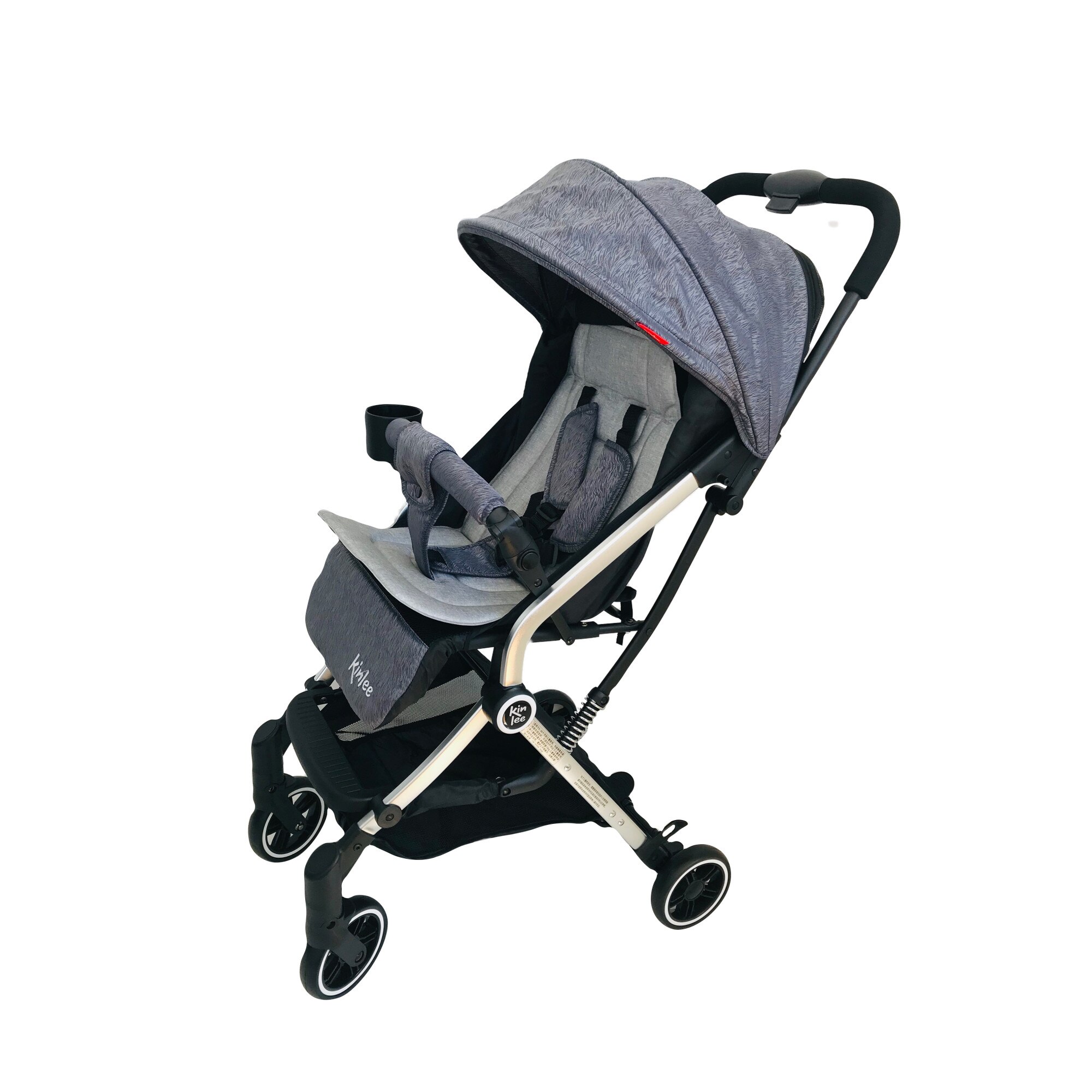 Carucior Kinlee, tip troler, cu pozitie de somn, cadru din aluminiu si suspensii, Albastru, Unitoys