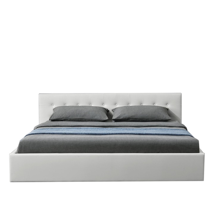 Pat tapitat, model Marbella 180 x 200 cm - Alb