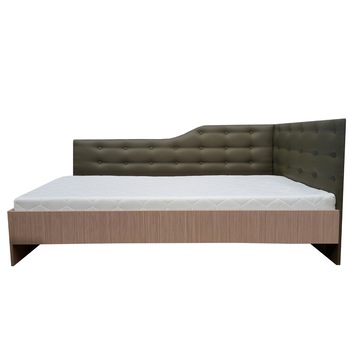 Pat Tapitat de Colt Genarom TOM 160 DR Fara Leat, Soft 07 / Zebrano Jasny, 204 x 164,5 x 87 cm Pat Tapitat de Colt Genarom TOM 160 DR Fara Leat, Soft 07 / Zebrano Jasny, 204 x 164,5 x 87 cm