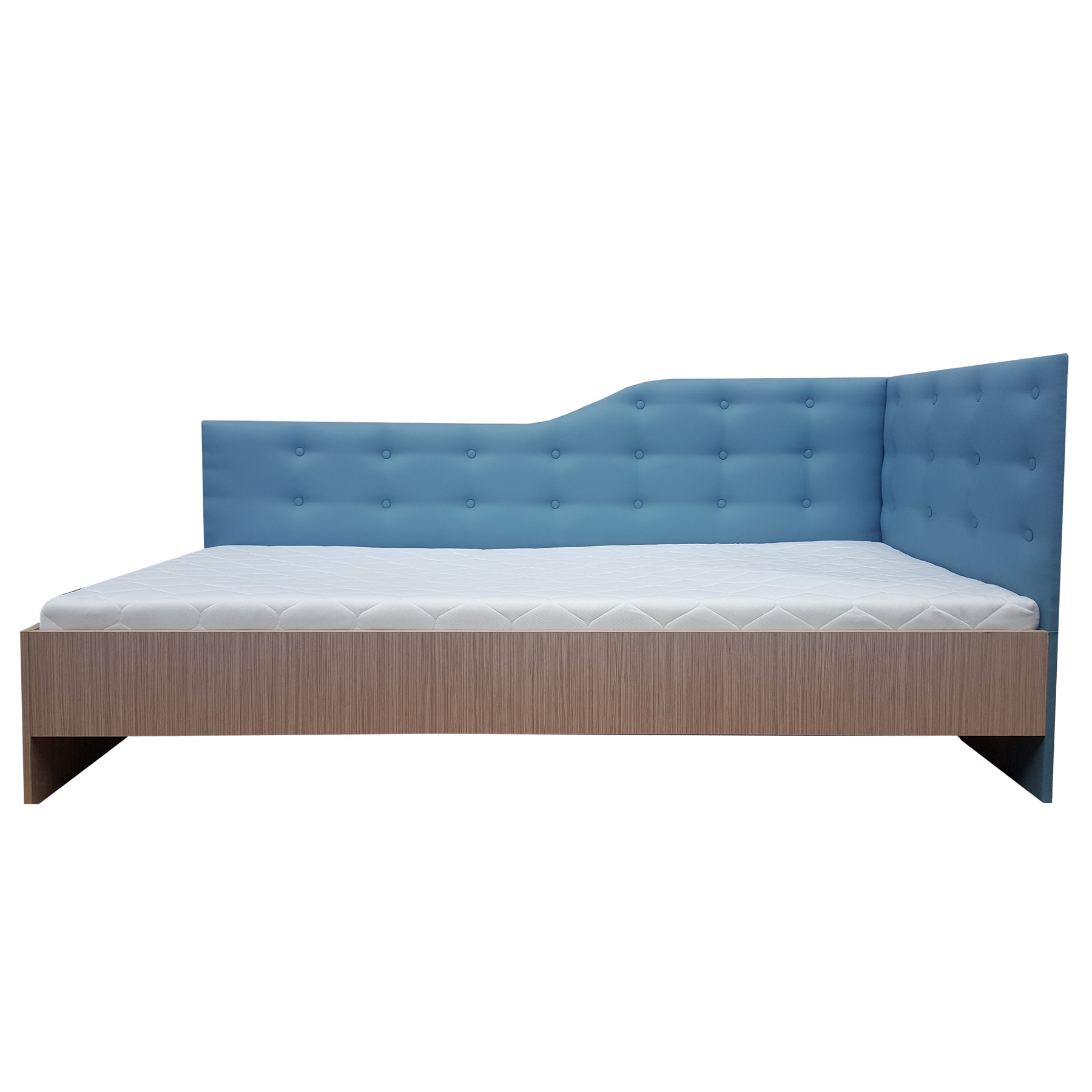 Pat Tapitat de Colt Genarom TOM 120 DR Fara Leat, Soft 08 / Zebrano Jasny, 204 x 124,5 x 87 cm