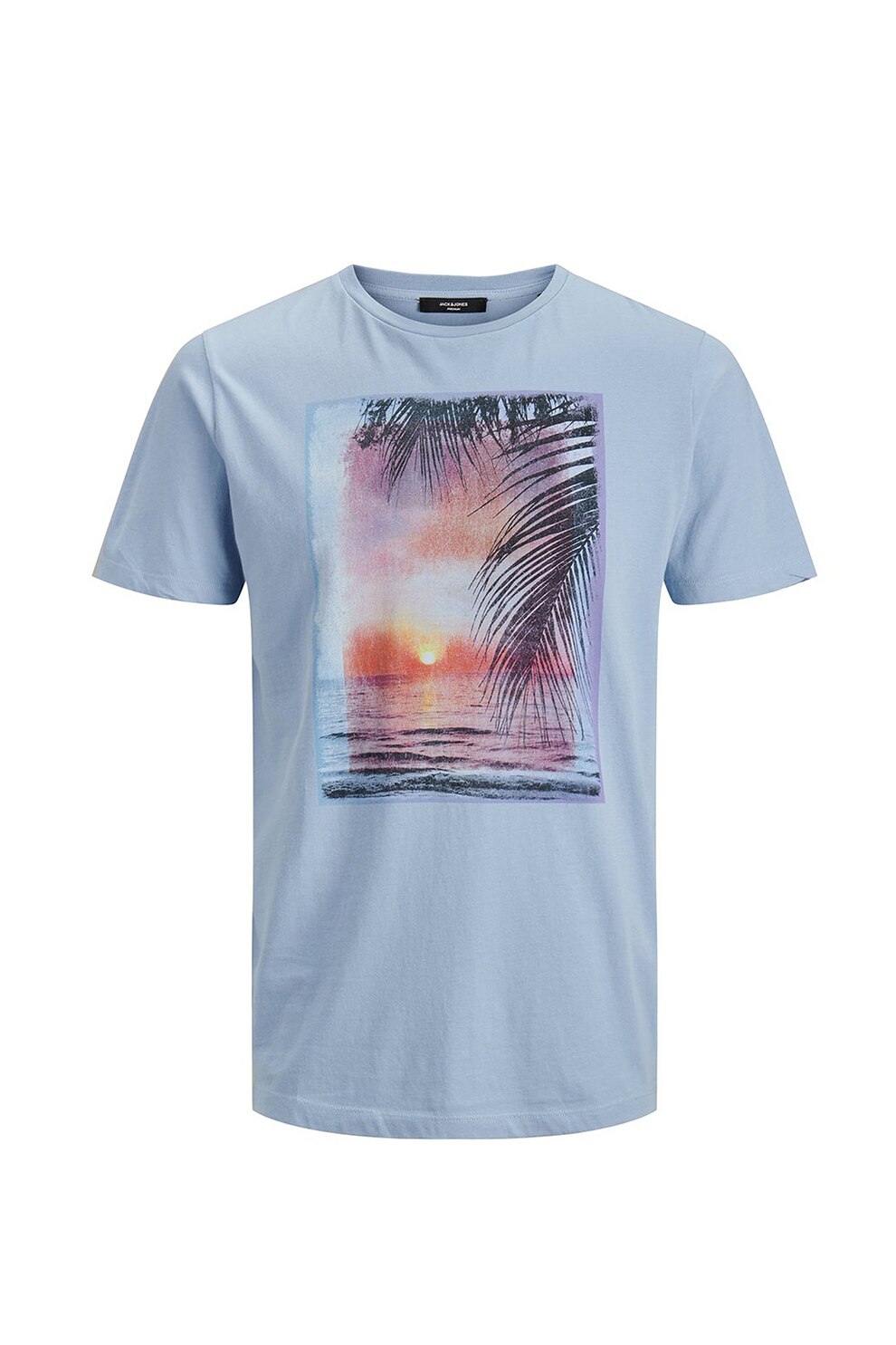 Jack&Jones, Tricou cu imprimeu grafic 2, Albastru deschis, S