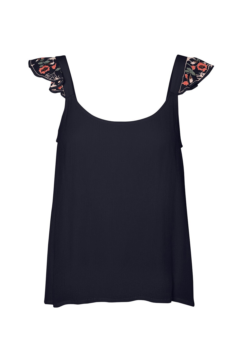 Vero Moda, Bluza cu detalii brodate, Bleumarin, L