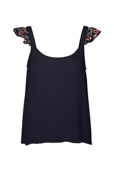 Vero Moda, Bluza cu detalii brodate, Bleumarin, L Vero Moda, Bluza cu detalii brodate, Bleumarin, L