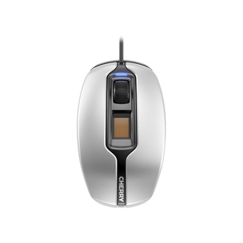Mouse cu fir CHERRY MC 4900, autentificare prin amprenta , USB, Argintiu/Alb Mouse cu fir CHERRY MC 4900, autentificare prin amprenta , USB, Argintiu/Alb