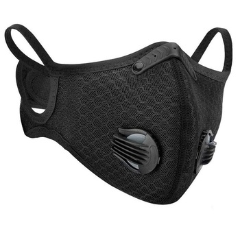 Masca Neagra de Protectie, Aspect Modern, Sport, cu Filtru de Carbon, 2 Valve Masca Neagra de Protectie, Aspect Modern, Sport, cu Filtru de Carbon, 2 Valve