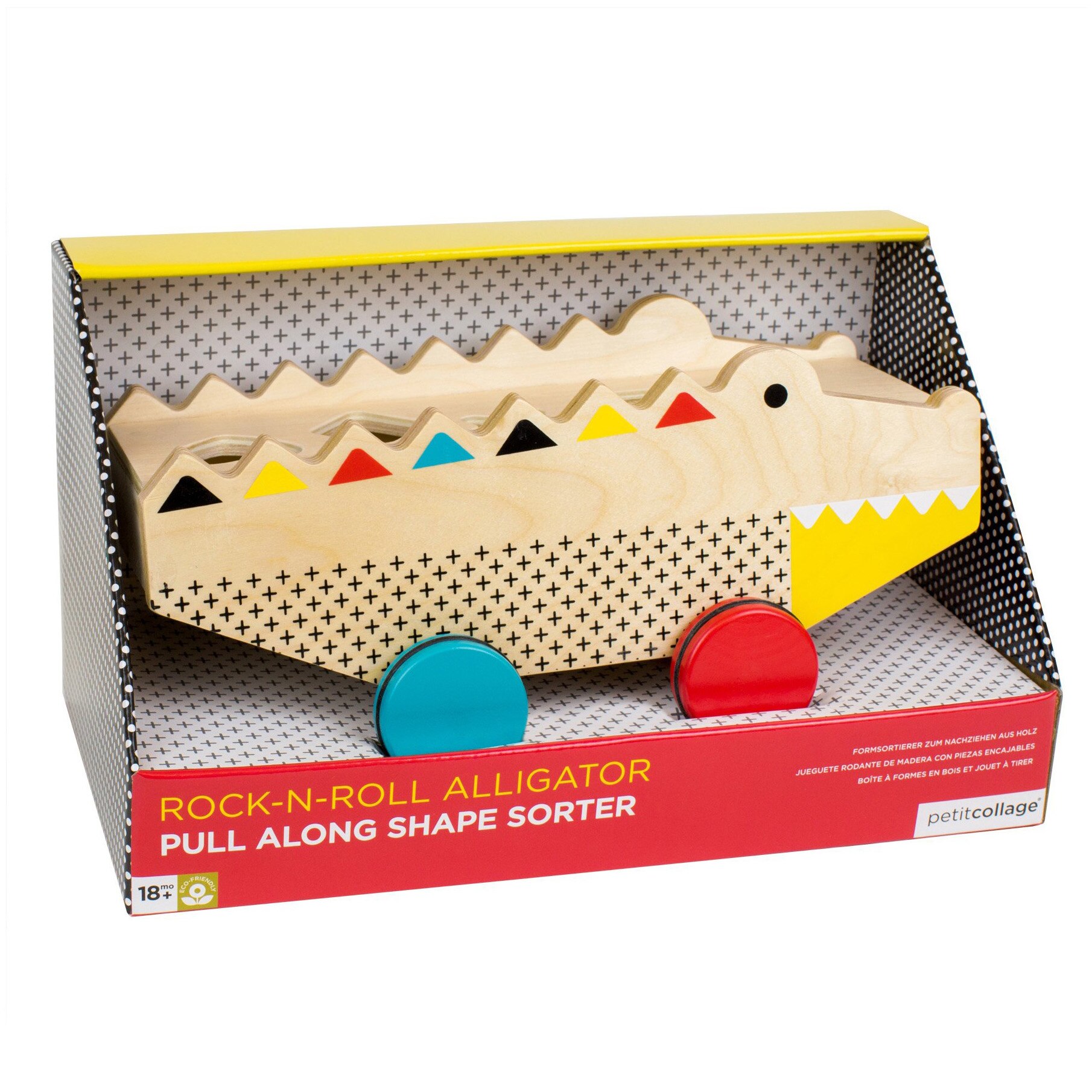 Jucarie de tras Petit Collage - Aligator, din lemn