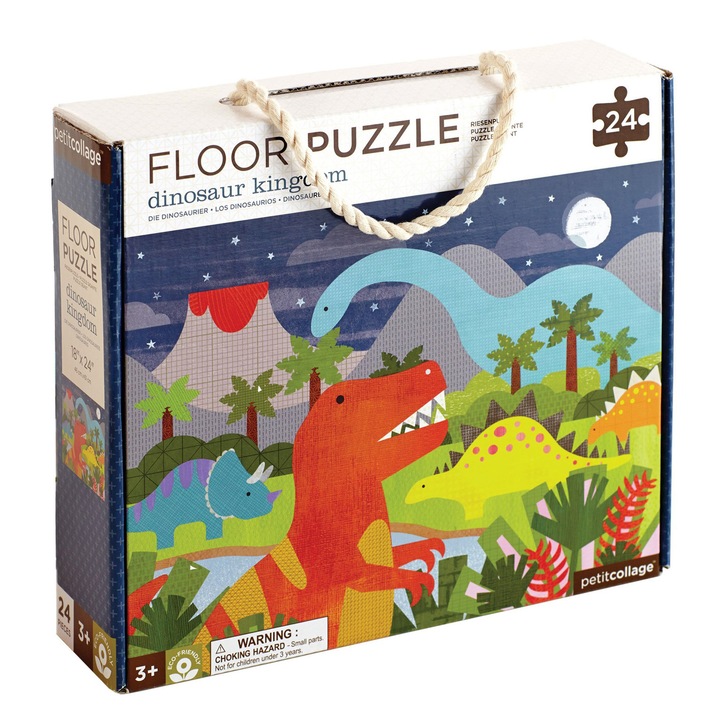 Petit Collage XXL Puzzle - Dinók világa, 24 darab
