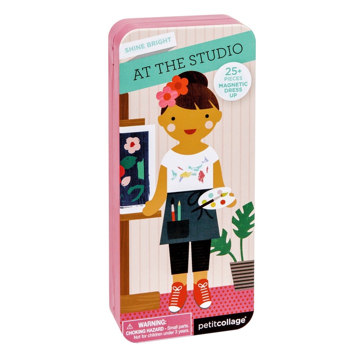 Joc magnetic Petit Collage - Micuta artista, 25 piese