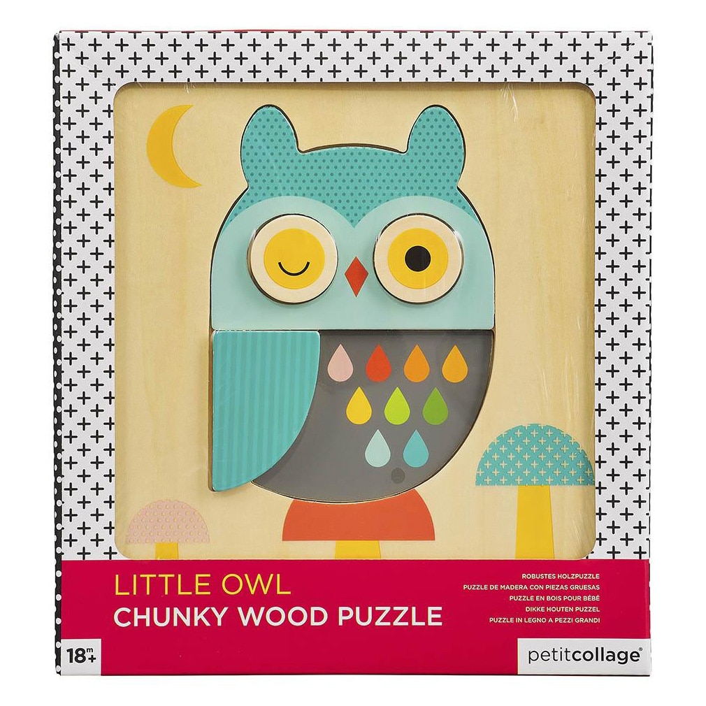 Puzzle Petit Collage - Micuta bufnita, din lemn