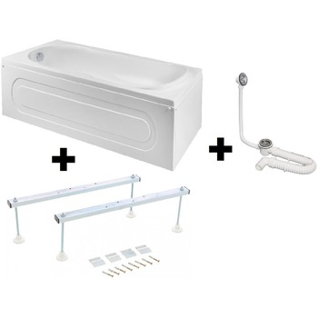 Pachet Complet Cada Acril 140x70 - Masca Frontala, Cadru Metalic, Sifon Evacuare si Cada de Baie Fibrocom Uranus 140x70 Pachet Complet Cada Acril 140x70 - Masca Frontala, Cadru Metalic, Sifon Evacuare si Cada de Baie Fibrocom Uranus 140x70