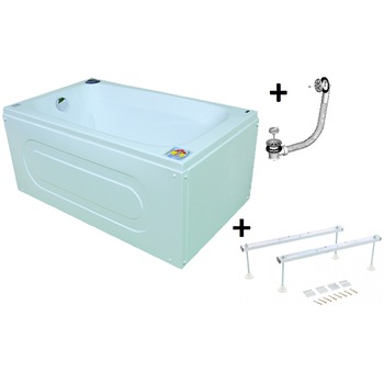 Pachet Complet Cada Acril 120x70 - Masca Frontala, Cadru Metalic, Sifon Evacuare si Cada de Baie Fibrocom Mikass 120x70 Pachet Complet Cada Acril 120x70 - Masca Frontala, Cadru Metalic, Sifon Evacuare si Cada de Baie Fibrocom Mikass 120x70