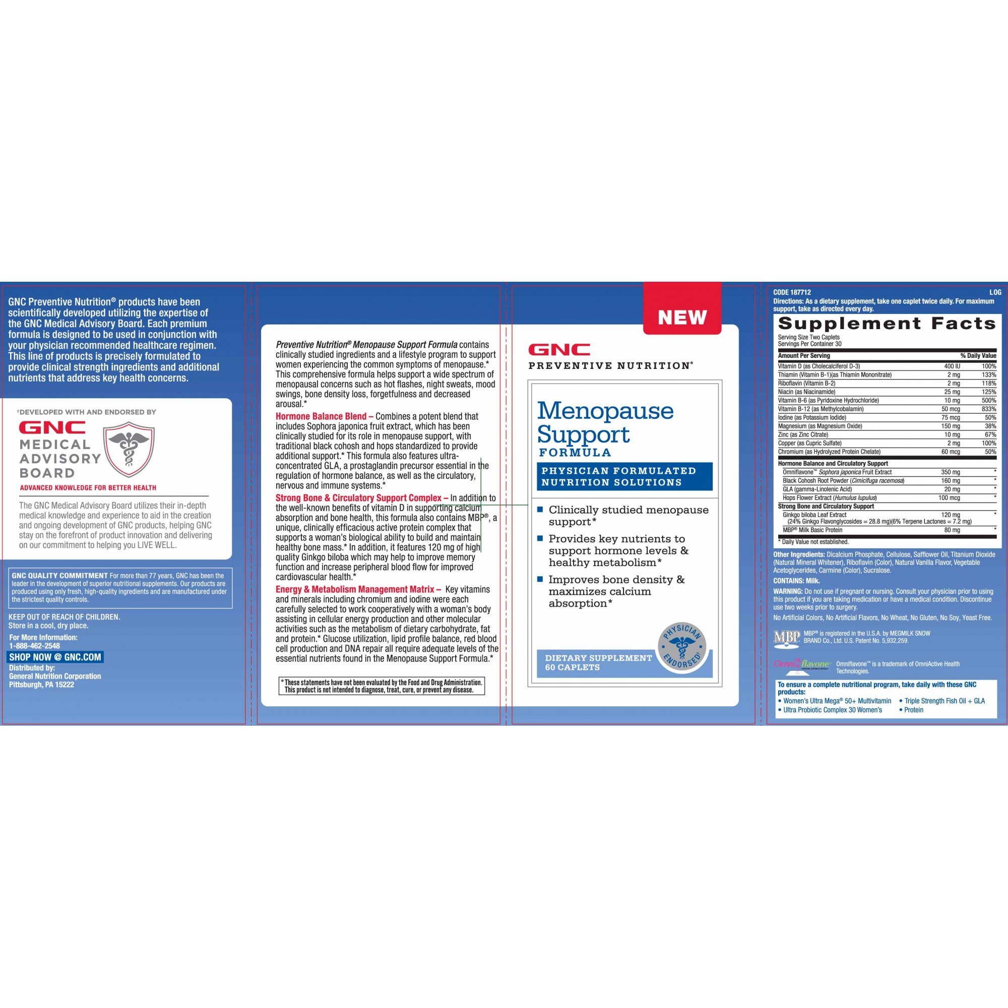 GNC Preventive Nutrition Menopause Support Formula 60 Tablete eMAG.ro