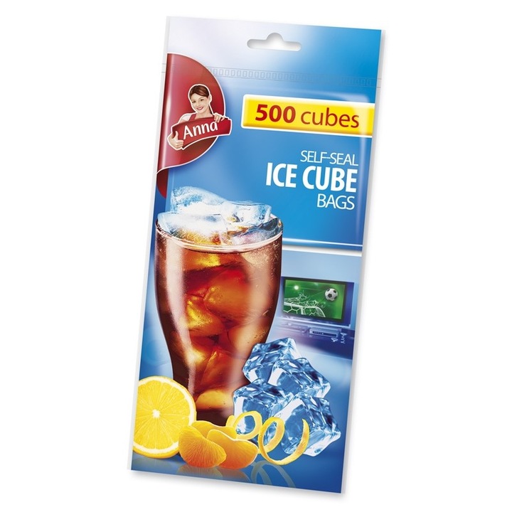 Pungi pentru gheata, Ana Venit Garantat, 500 cuburi, cu autoinchidere