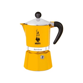 Espresor Bialetti Rainbow, capacitate 150 ml, pentru 3 cesti, galben Espresor Bialetti Rainbow, capacitate 150 ml, pentru 3 cesti, galben