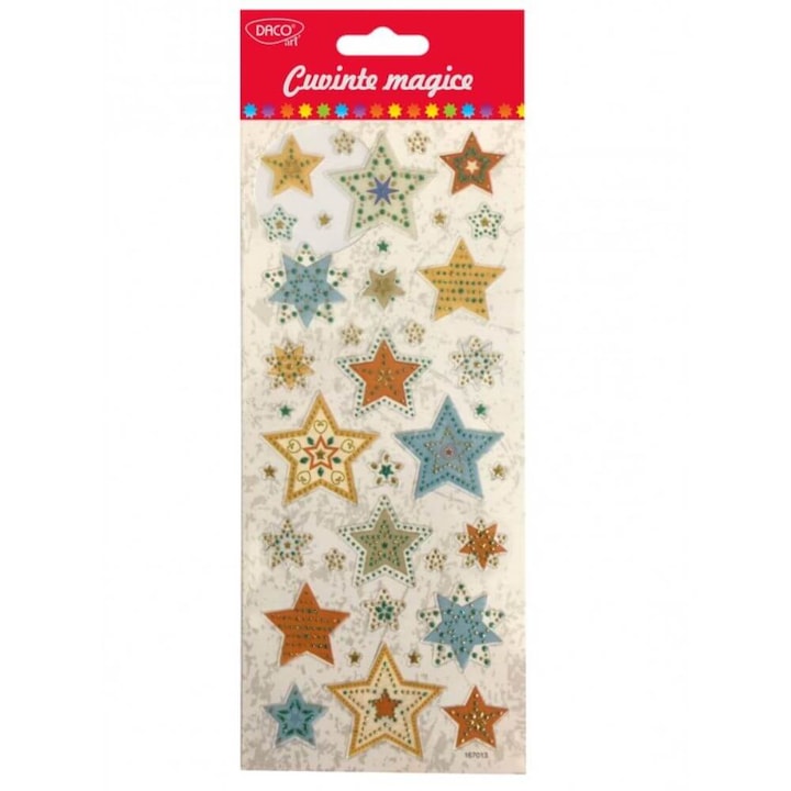 Abtibilduri DACO, Fantezie Stele, 38 Buc/Set, Multicolor, Abtibild, Autocolante Copii, Stickere Decorative