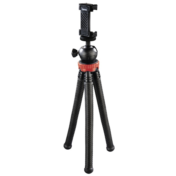 Hama, FlexPro mini állvány okostelefonhoz / GoPro-hoz / fényképezőgéphez, 27 cm, piros